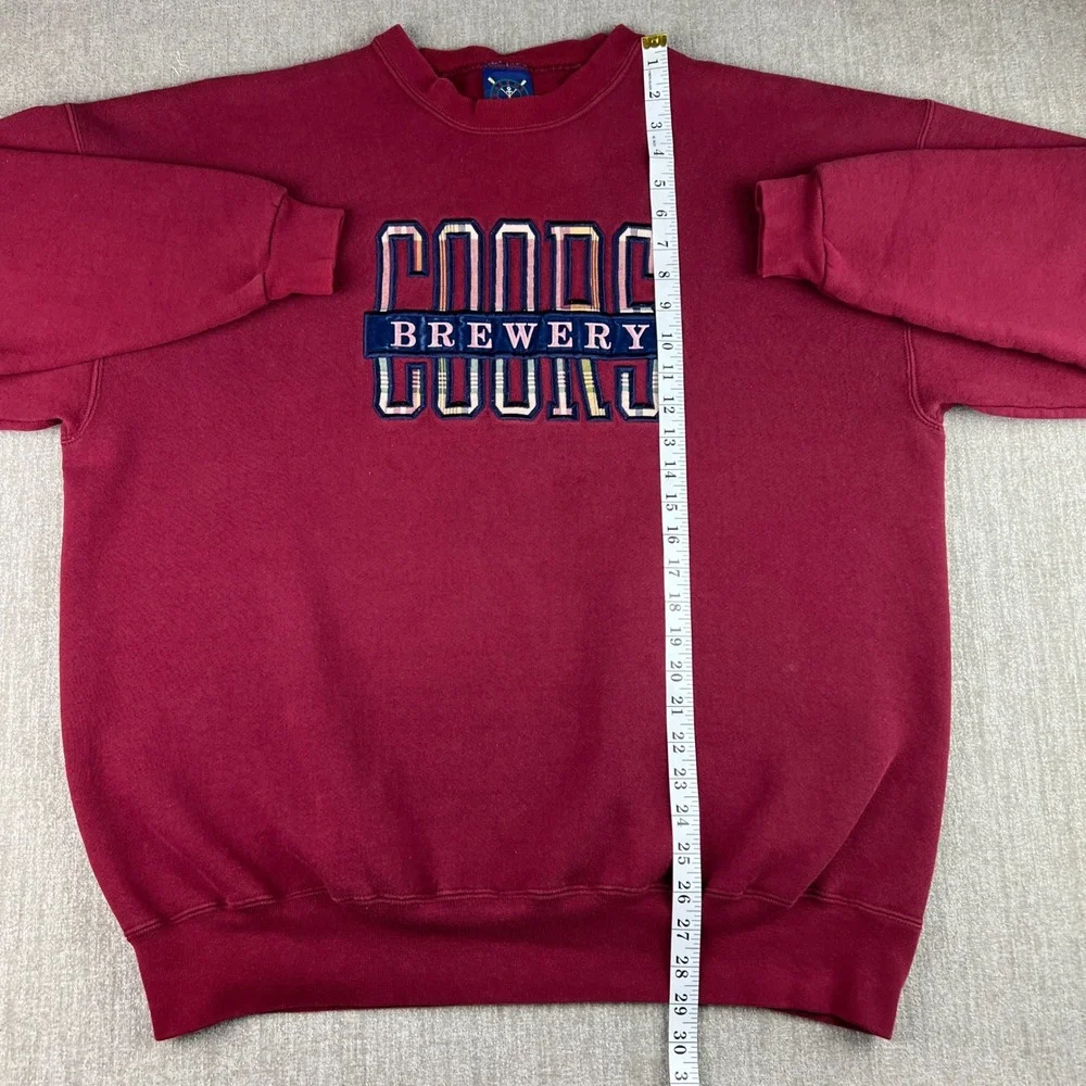Vintage Coors Brewery Sweatshirt Mens XXL Burgundy 90s‎ Heavyweight Made in USA